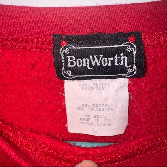 BonWorth Vintage Christmas Sweatshirt – Size Large – Made in USA - Picture 4 of 5